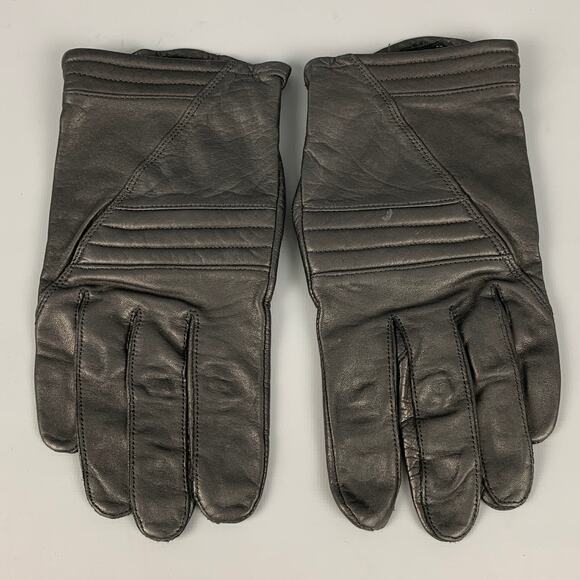 OLYMPIA Black Solid Leather Gloves - Picture 1 of 2